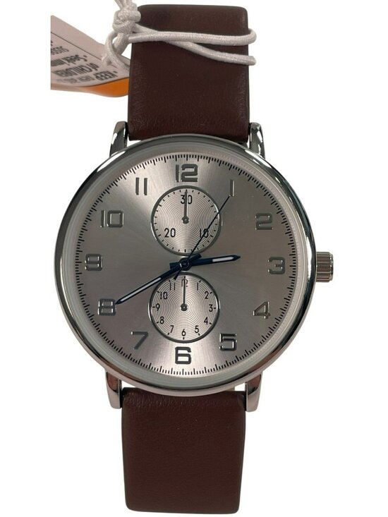 George Other - George Analog Watch Brown Strap & Silver Dial Men's O/S BOXED NEW